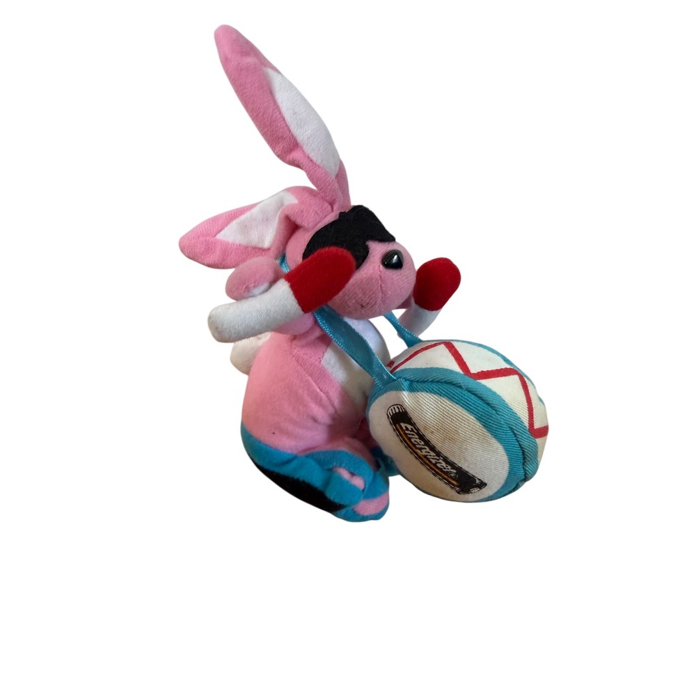 Vintage Energizer Bunny Plush Mascot Pink Rabbit with Drum Advertising Toy
